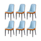 PU Leather Dining Chairs Nordic Style Parsons Armless Chair for Dining Room Light Blue Orange 6 Piece Set Black Clearhalo 'Dining Chairs' 'Dining Tables & Seating' 'dining_chair' 'furn' 'furn_dining_chair' 'Furniture' 'Kitchen & Dining Furniture' 7224334