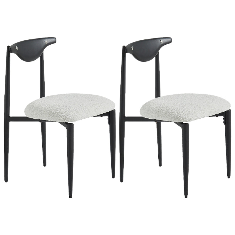 Industrial Style Armless Dining Chairs Solid Wood Open Back Chairs for Bedroom Black White 2 Piece Set Clearhalo 'Dining Chairs' 'Dining Tables & Seating' 'dining_chair' 'furn' 'furn_dining_chair' 'Furniture' 'Kitchen & Dining Furniture' 7224464