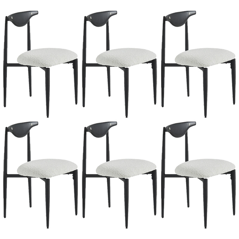 Industrial Style Armless Dining Chairs Solid Wood Open Back Chairs for Bedroom Black White 6 Piece Set Clearhalo 'Dining Chairs' 'Dining Tables & Seating' 'dining_chair' 'furn' 'furn_dining_chair' 'Furniture' 'Kitchen & Dining Furniture' 7224469