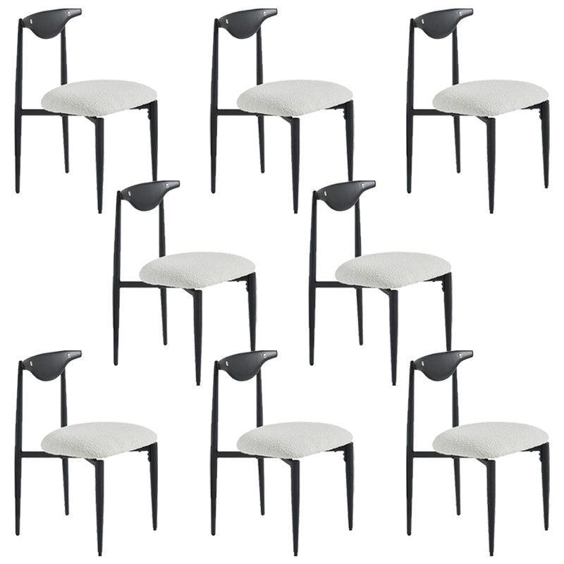 Industrial Style Armless Dining Chairs Solid Wood Open Back Chairs for Bedroom Black White 8 Piece Set Clearhalo 'Dining Chairs' 'Dining Tables & Seating' 'dining_chair' 'furn' 'furn_dining_chair' 'Furniture' 'Kitchen & Dining Furniture' 7224471