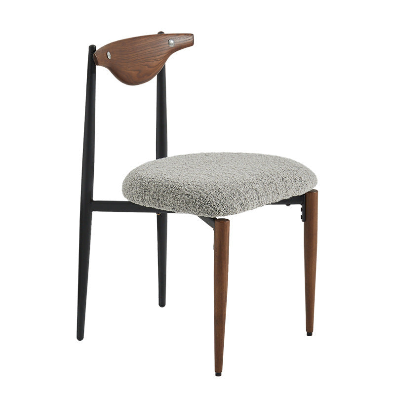 Industrial Style Armless Dining Chairs Solid Wood Open Back Chairs for Bedroom Brown Grey 1 Piece Clearhalo 'Dining Chairs' 'Dining Tables & Seating' 'dining_chair' 'furn' 'furn_dining_chair' 'Furniture' 'Kitchen & Dining Furniture' 7224473