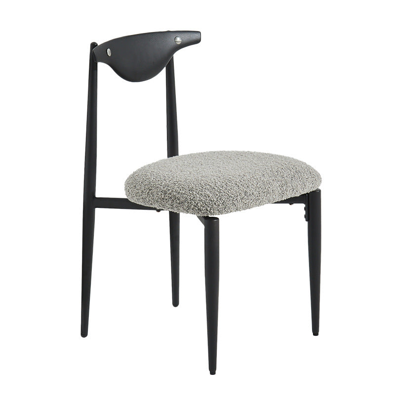 Industrial Style Armless Dining Chairs Solid Wood Open Back Chairs for Bedroom Black-Gray 1 Piece Clearhalo 'Dining Chairs' 'Dining Tables & Seating' 'dining_chair' 'furn' 'furn_dining_chair' 'Furniture' 'Kitchen & Dining Furniture' 7224482