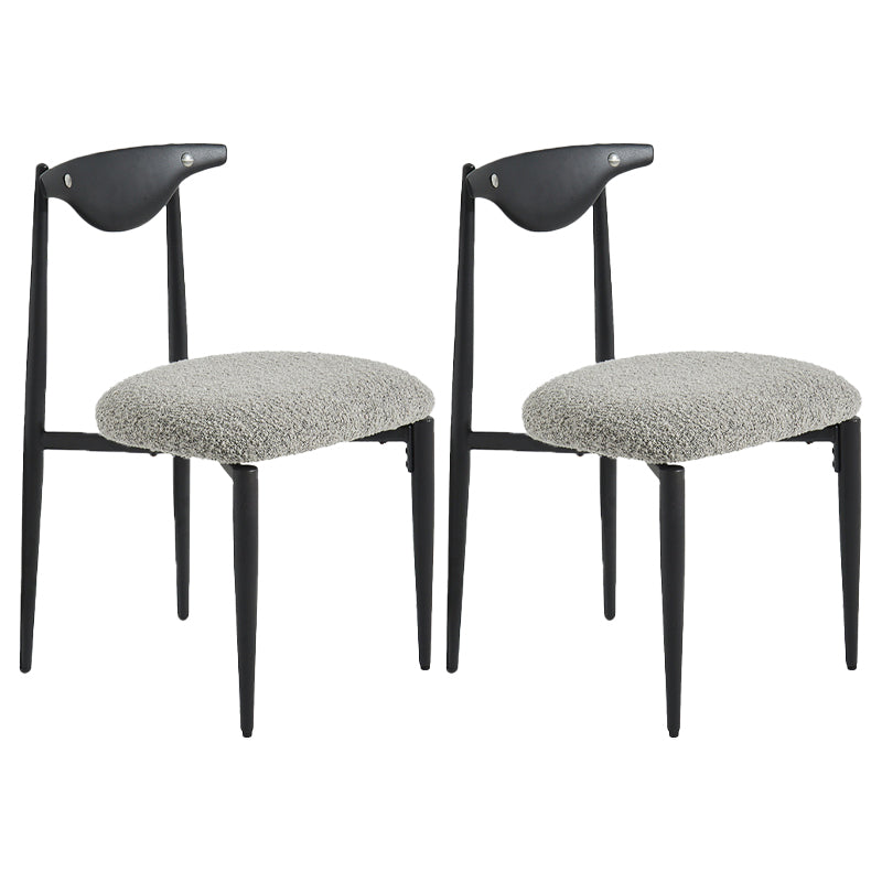 Industrial Style Armless Dining Chairs Solid Wood Open Back Chairs for Bedroom Black-Gray 2 Piece Set Clearhalo 'Dining Chairs' 'Dining Tables & Seating' 'dining_chair' 'furn' 'furn_dining_chair' 'Furniture' 'Kitchen & Dining Furniture' 7224483