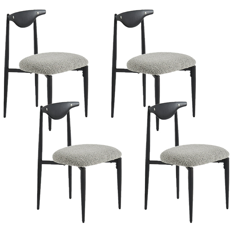 Industrial Style Armless Dining Chairs Solid Wood Open Back Chairs for Bedroom Black-Gray 4 Piece Set Clearhalo 'Dining Chairs' 'Dining Tables & Seating' 'dining_chair' 'furn' 'furn_dining_chair' 'Furniture' 'Kitchen & Dining Furniture' 7224484