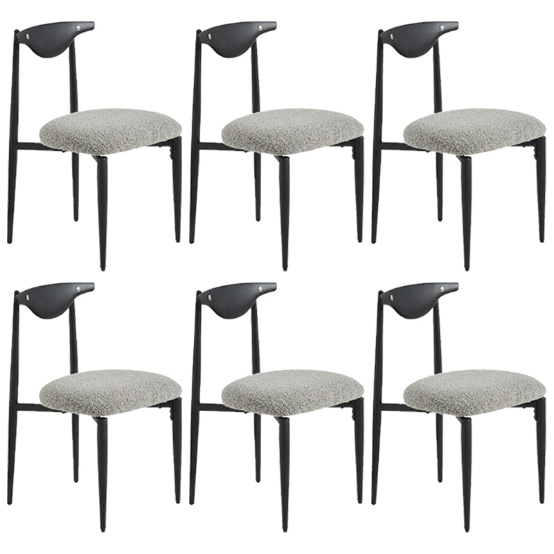 Industrial Style Armless Dining Chairs Solid Wood Open Back Chairs for Bedroom Black-Gray 6 Piece Set Clearhalo 'Dining Chairs' 'Dining Tables & Seating' 'dining_chair' 'furn' 'furn_dining_chair' 'Furniture' 'Kitchen & Dining Furniture' 7224485