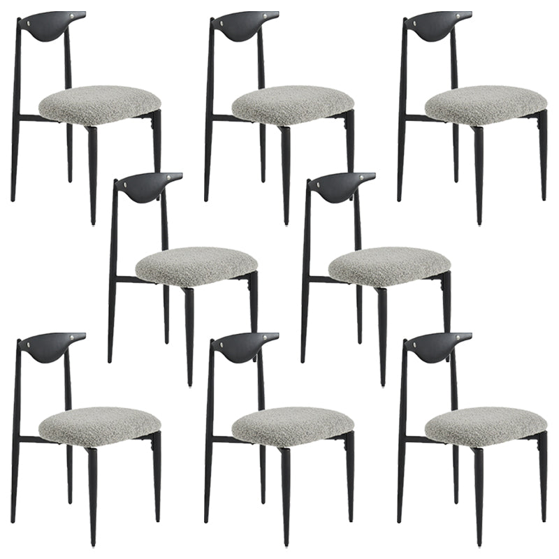 Industrial Style Armless Dining Chairs Solid Wood Open Back Chairs for Bedroom Black-Gray 8 Piece Set Clearhalo 'Dining Chairs' 'Dining Tables & Seating' 'dining_chair' 'furn' 'furn_dining_chair' 'Furniture' 'Kitchen & Dining Furniture' 7224486