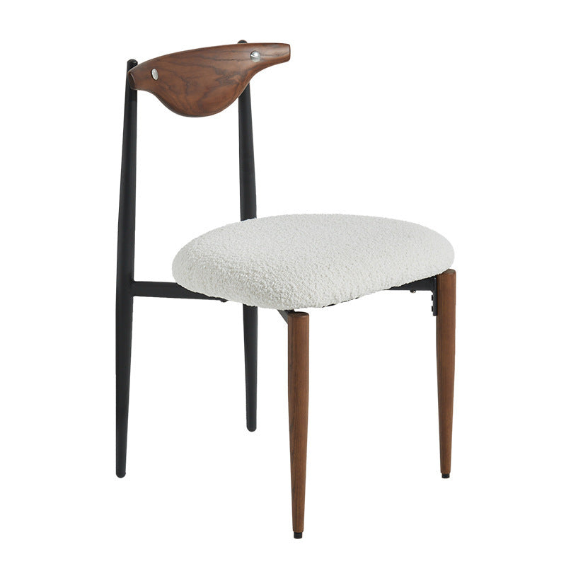 Industrial Style Armless Dining Chairs Solid Wood Open Back Chairs for Bedroom Brown White 1 Piece Clearhalo 'Dining Chairs' 'Dining Tables & Seating' 'dining_chair' 'furn' 'furn_dining_chair' 'Furniture' 'Kitchen & Dining Furniture' 7224487