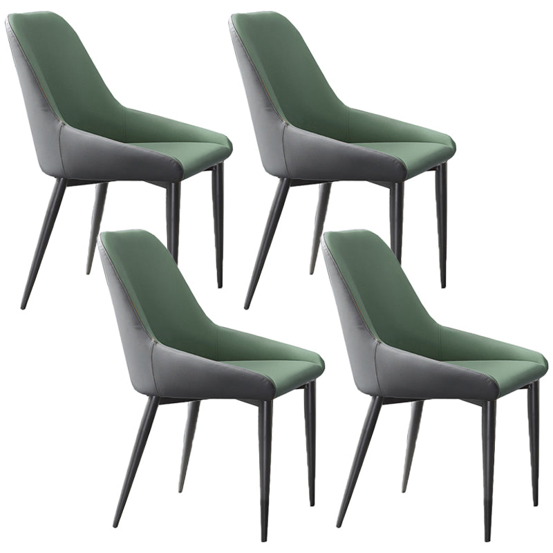 Industrial Style Arm Chair Faux Leather Parsons Chairs for Bedroom