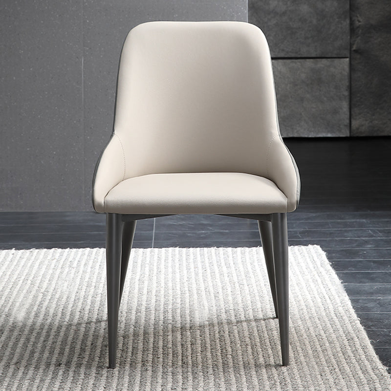 Industrial Style Arm Chair Faux Leather Parsons Chairs for Bedroom