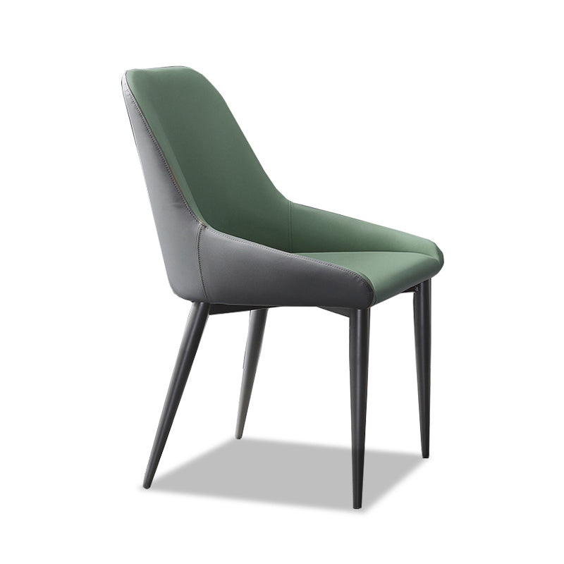 Industrial Style Arm Chair Faux Leather Parsons Chairs for Bedroom