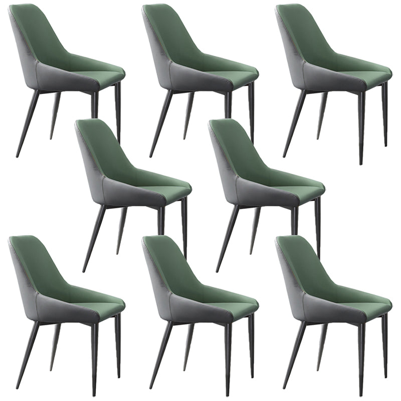 Industrial Style Arm Chair Faux Leather Parsons Chairs for Bedroom