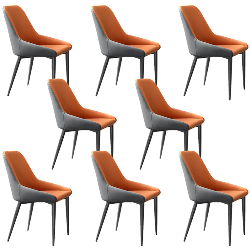 Industrial Style Arm Chair Faux Leather Parsons Chairs for Bedroom