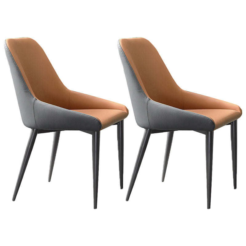 Industrial Style Arm Chair Faux Leather Parsons Chairs for Bedroom