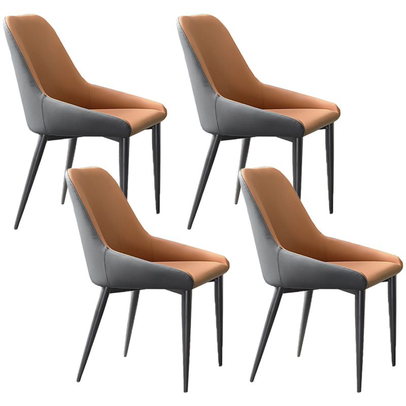 Industrial Style Arm Chair Faux Leather Parsons Chairs for Bedroom