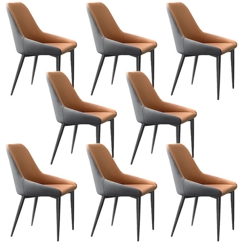 Industrial Style Arm Chair Faux Leather Parsons Chairs for Bedroom