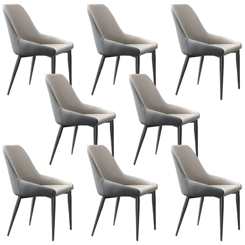 Industrial Style Arm Chair Faux Leather Parsons Chairs for Bedroom