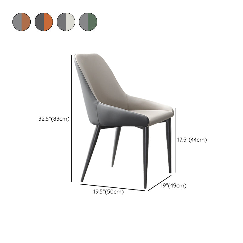 Industrial Style Arm Chair Faux Leather Parsons Chairs for Bedroom