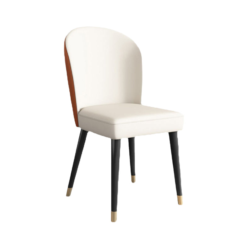 Industrial Style Armless Chair Faux Leather Parsons Chairs for Bedroom