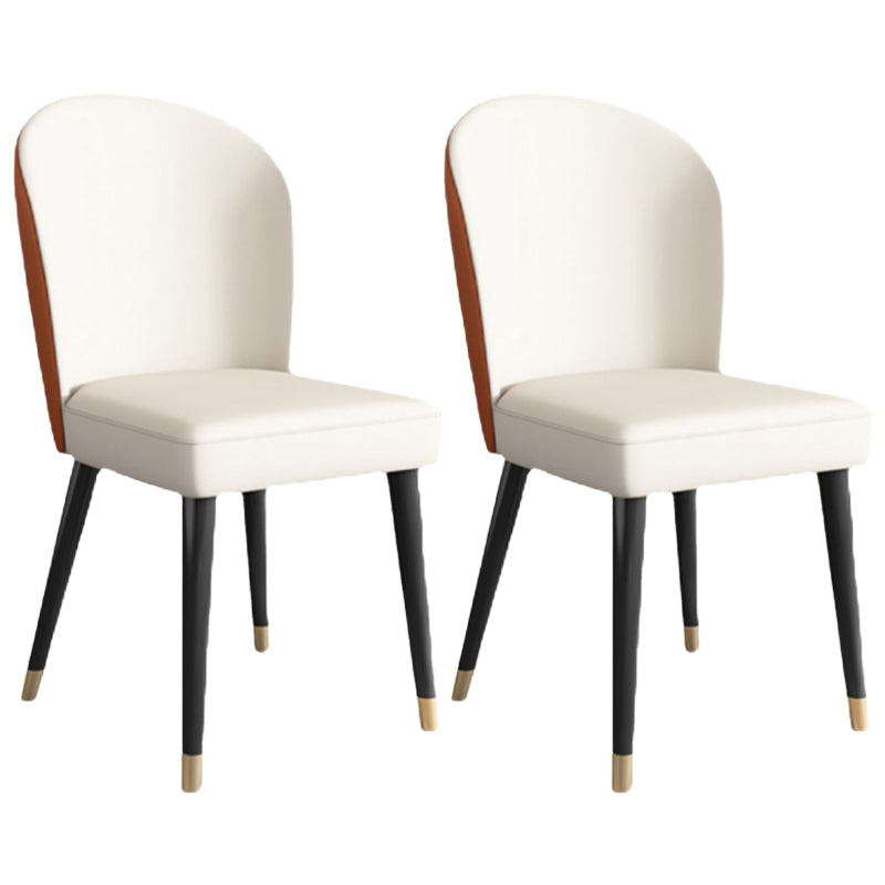 Industrial Style Armless Chair Faux Leather Parsons Chairs for Bedroom