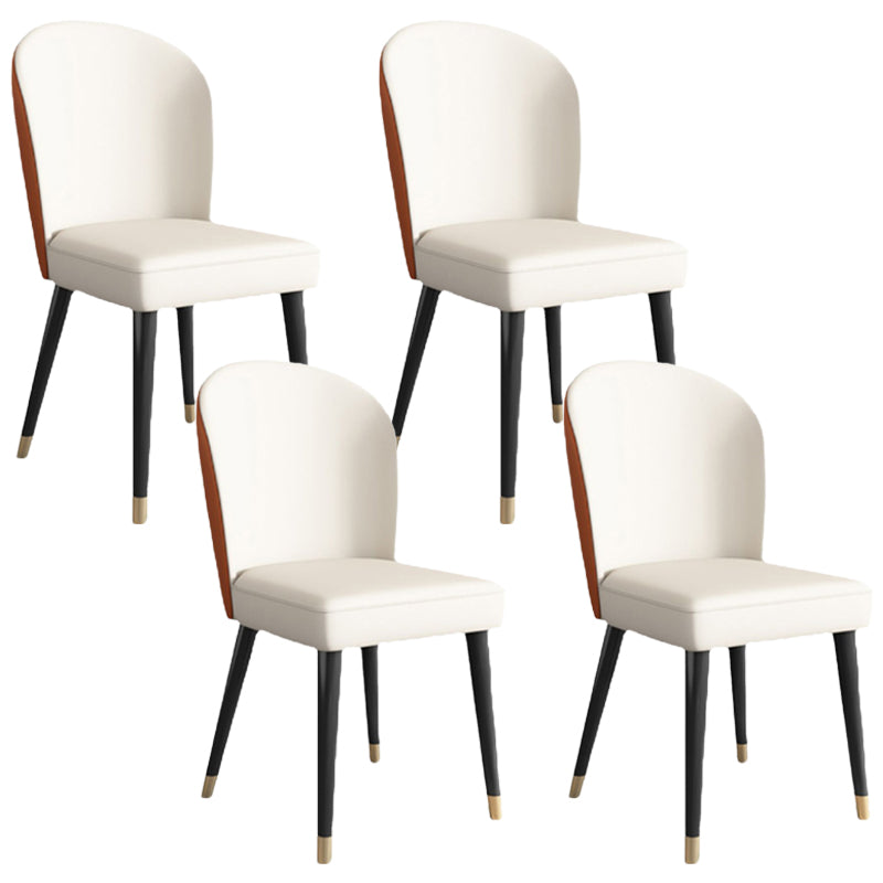 Industrial Style Armless Chair Faux Leather Parsons Chairs for Bedroom