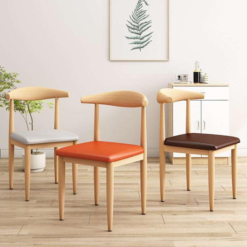 Moderne keuken eetstoelen open achterste eetkamerstoel met metalen basis