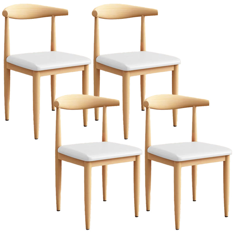 Moderne keuken eetstoelen open achterste eetkamerstoel met metalen basis