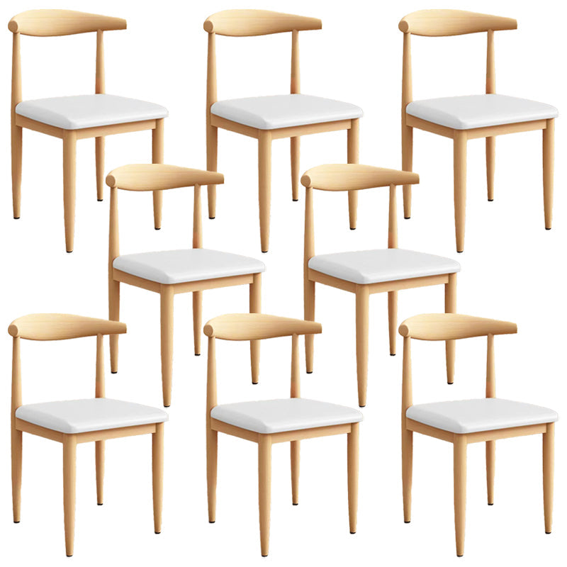 Moderne keuken eetstoelen open achterste eetkamerstoel met metalen basis