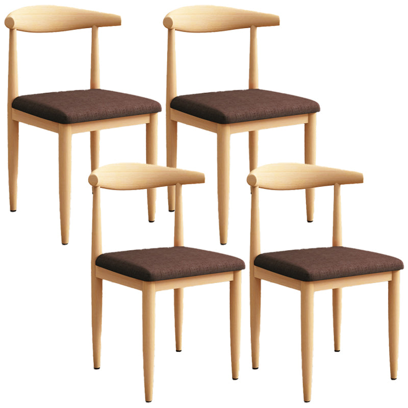 Moderne keuken eetstoelen open achterste eetkamerstoel met metalen basis