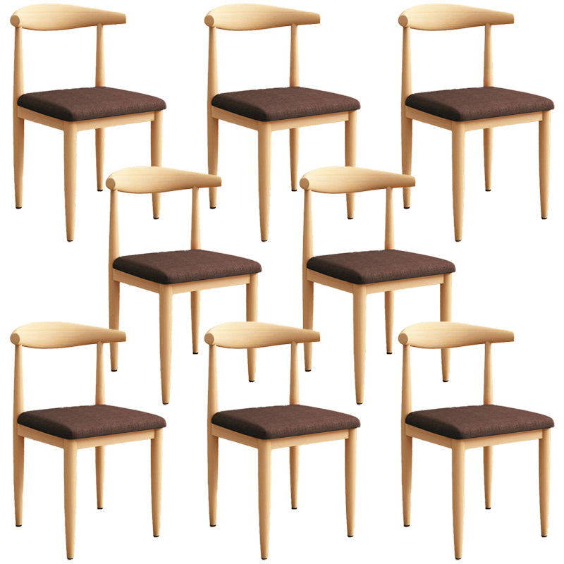 Moderne keuken eetstoelen open achterste eetkamerstoel met metalen basis