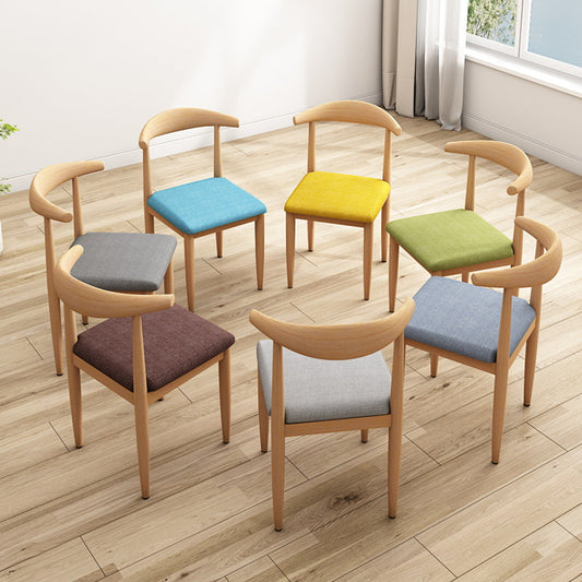 Modern Kitchen Dining Chairs Open Back Dining Chair with Metal Base