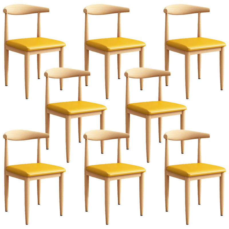 Moderne keuken eetstoelen open achterste eetkamerstoel met metalen basis