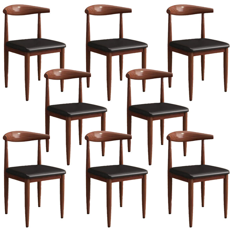 Moderne keuken eetstoelen open achterste eetkamerstoel met metalen basis