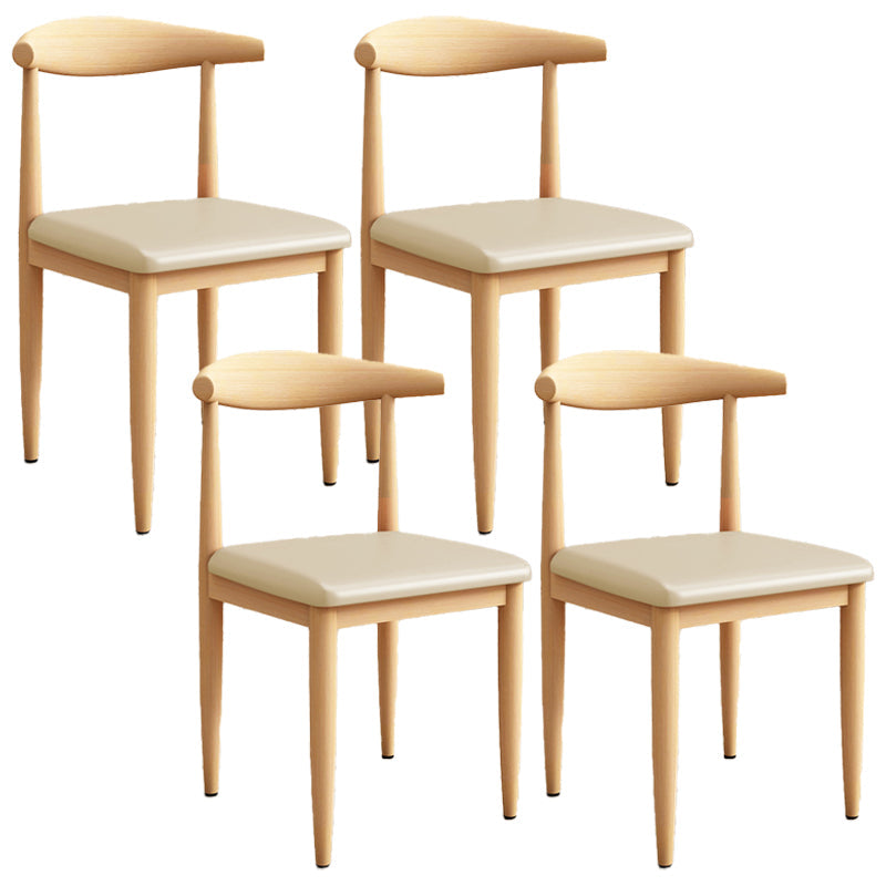 Moderne keuken eetstoelen open achterste eetkamerstoel met metalen basis