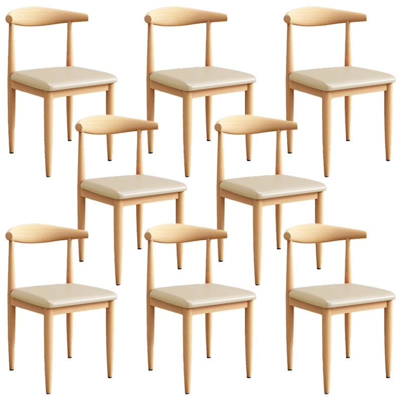 Moderne keuken eetstoelen open achterste eetkamerstoel met metalen basis