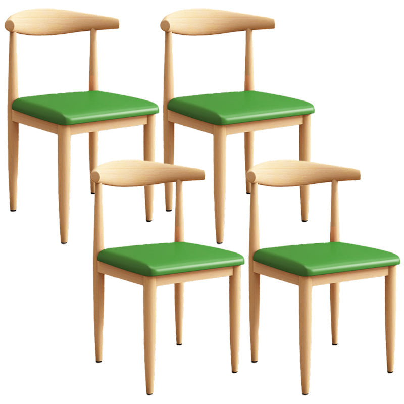 Moderne keuken eetstoelen open achterste eetkamerstoel met metalen basis