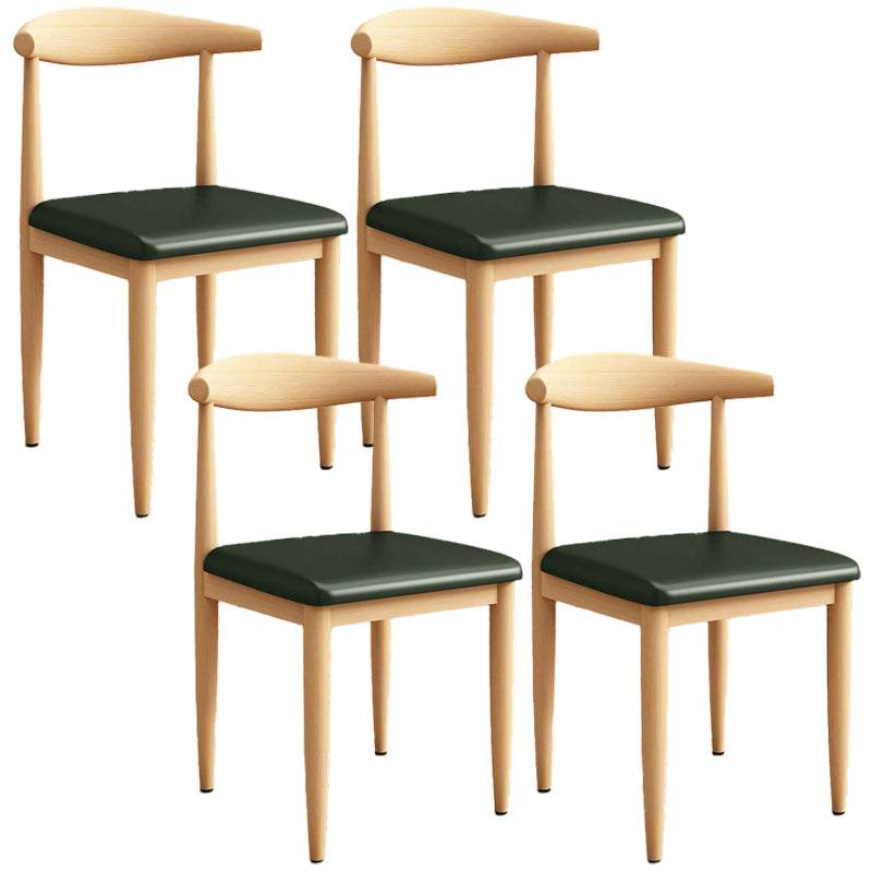 Moderne keuken eetstoelen open achterste eetkamerstoel met metalen basis