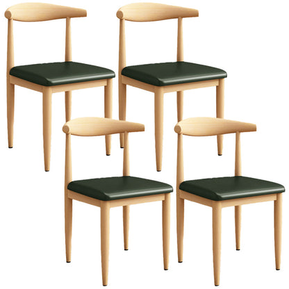 Moderne keuken eetstoelen open achterste eetkamerstoel met metalen basis