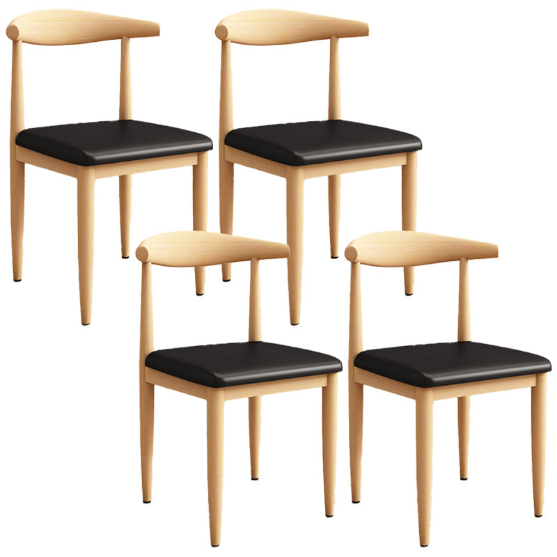 Moderne keuken eetstoelen open achterste eetkamerstoel met metalen basis