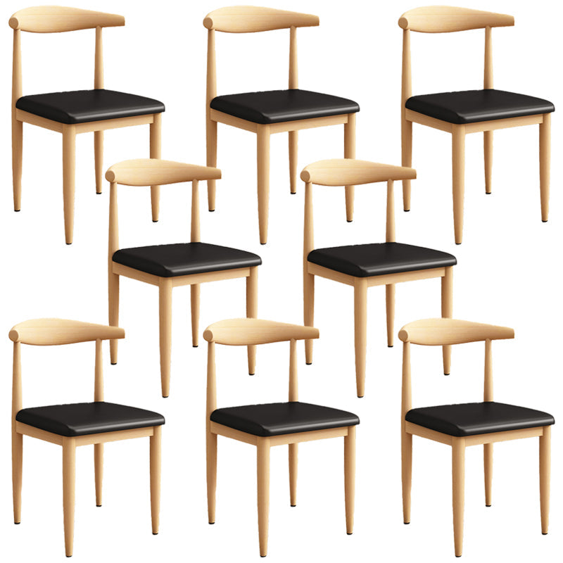 Moderne keuken eetstoelen open achterste eetkamerstoel met metalen basis