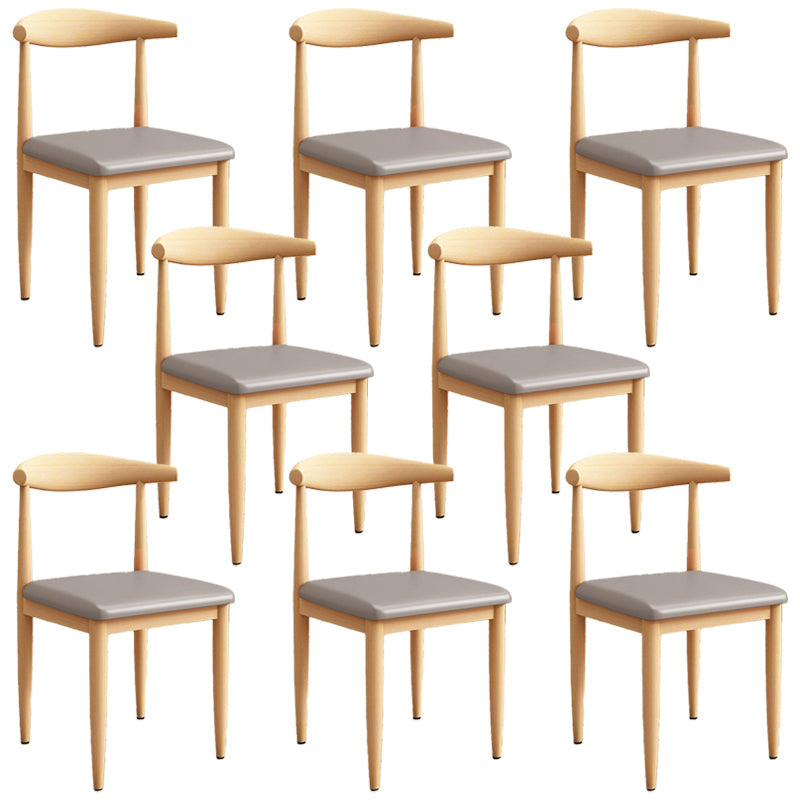 Moderne keuken eetstoelen open achterste eetkamerstoel met metalen basis