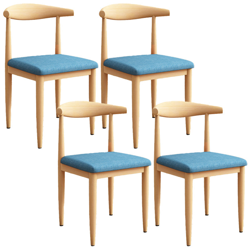 Moderne keuken eetstoelen open achterste eetkamerstoel met metalen basis