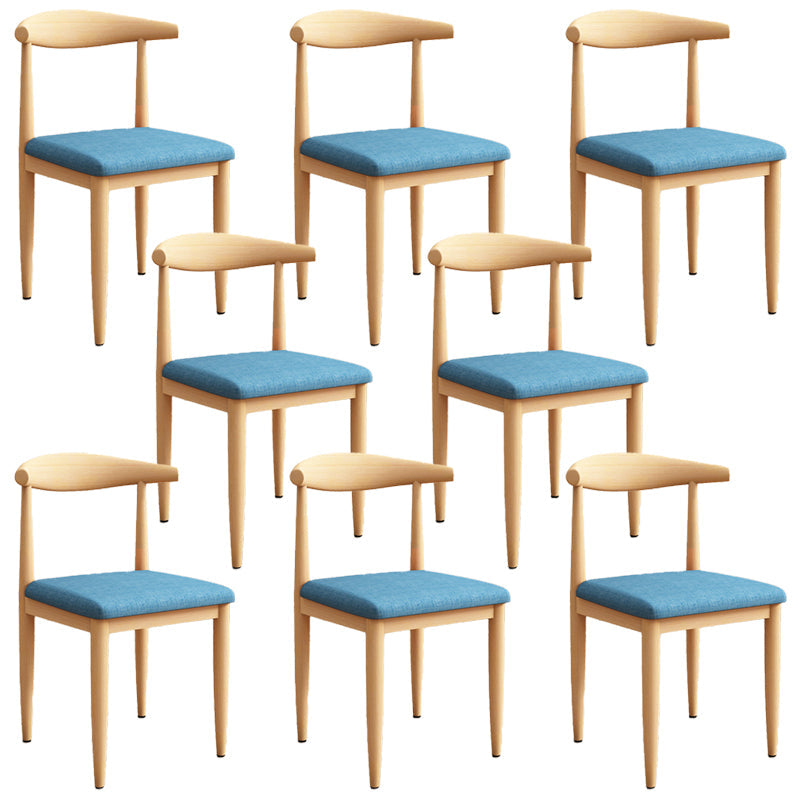 Moderne keuken eetstoelen open achterste eetkamerstoel met metalen basis