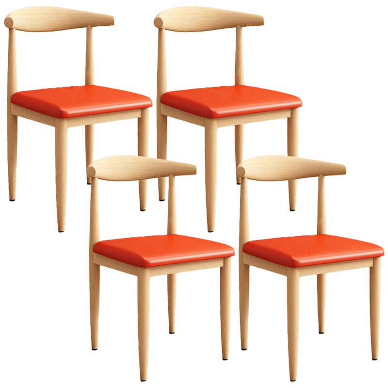 Moderne keuken eetstoelen open achterste eetkamerstoel met metalen basis