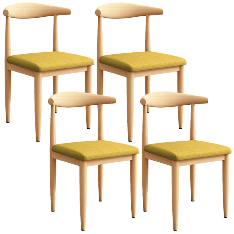 Moderne keuken eetstoelen open achterste eetkamerstoel met metalen basis