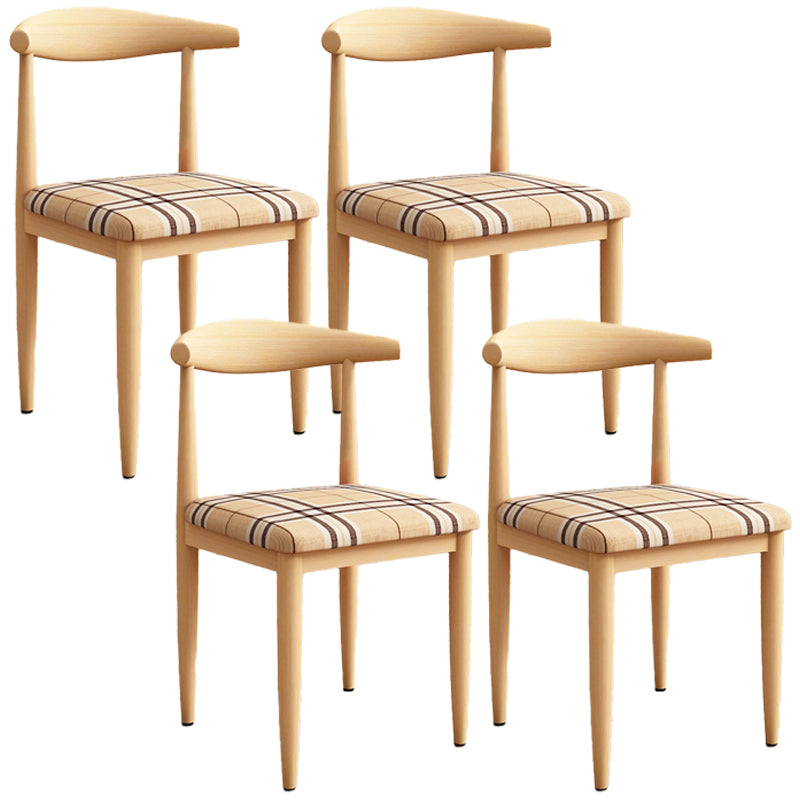 Moderne keuken eetstoelen open achterste eetkamerstoel met metalen basis