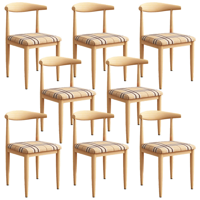 Moderne keuken eetstoelen open achterste eetkamerstoel met metalen basis