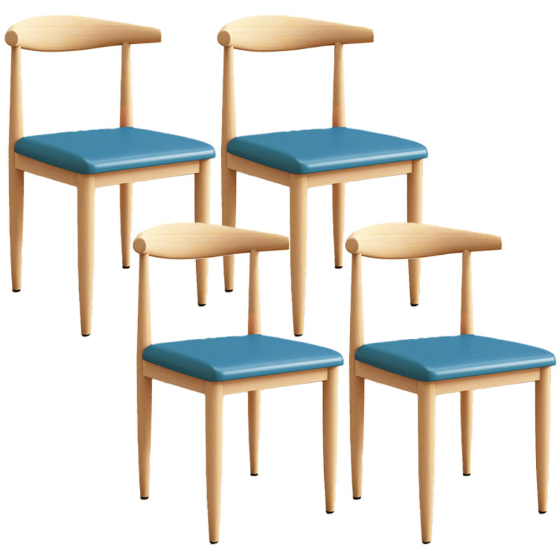 Moderne keuken eetstoelen open achterste eetkamerstoel met metalen basis