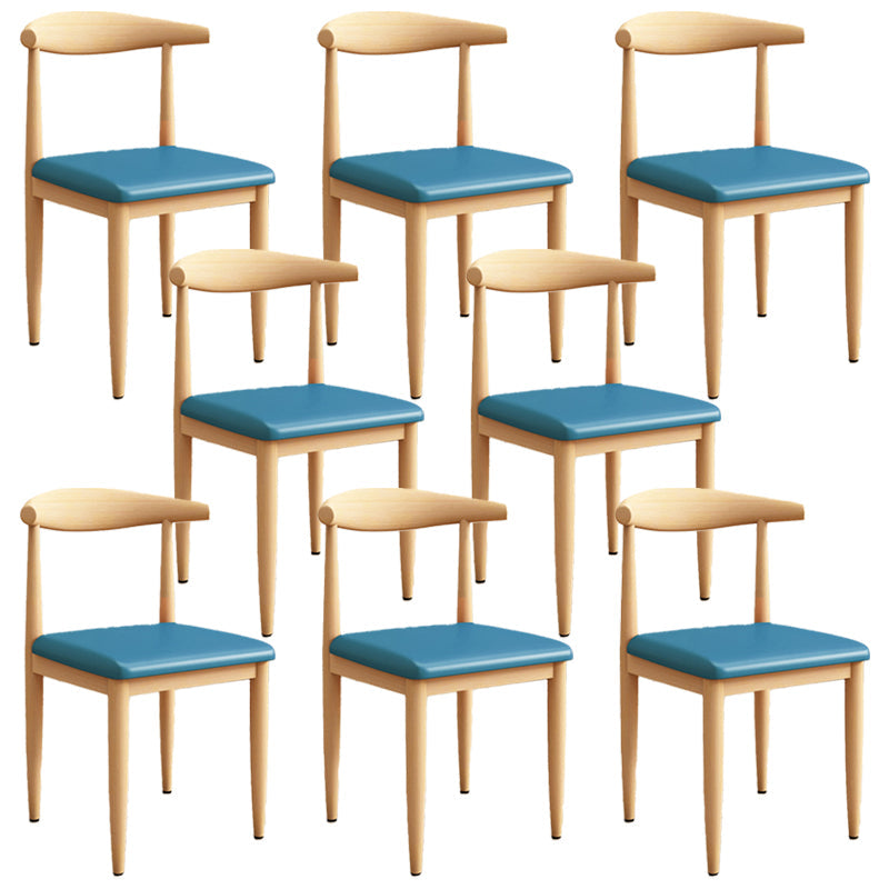 Moderne keuken eetstoelen open achterste eetkamerstoel met metalen basis