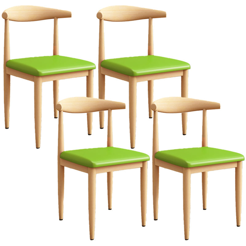 Moderne keuken eetstoelen open achterste eetkamerstoel met metalen basis