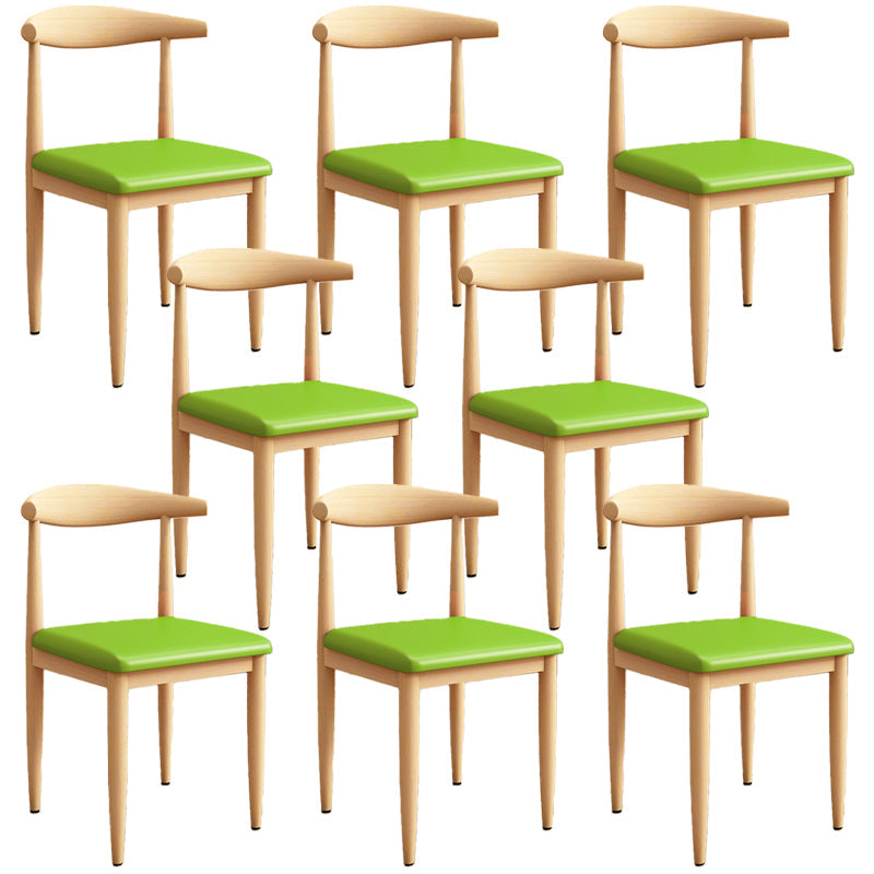 Moderne keuken eetstoelen open achterste eetkamerstoel met metalen basis